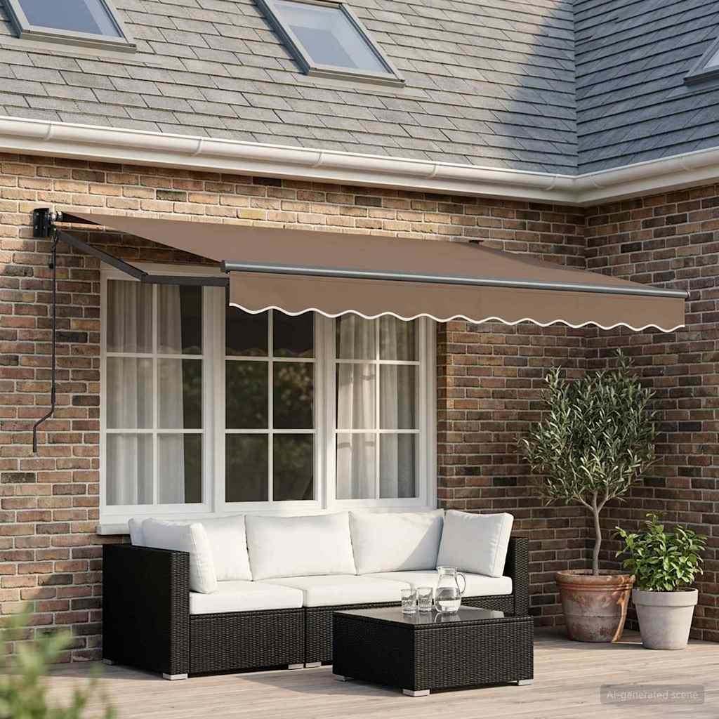 Markies Taupe 3 x 2 m Polyester en Metaal