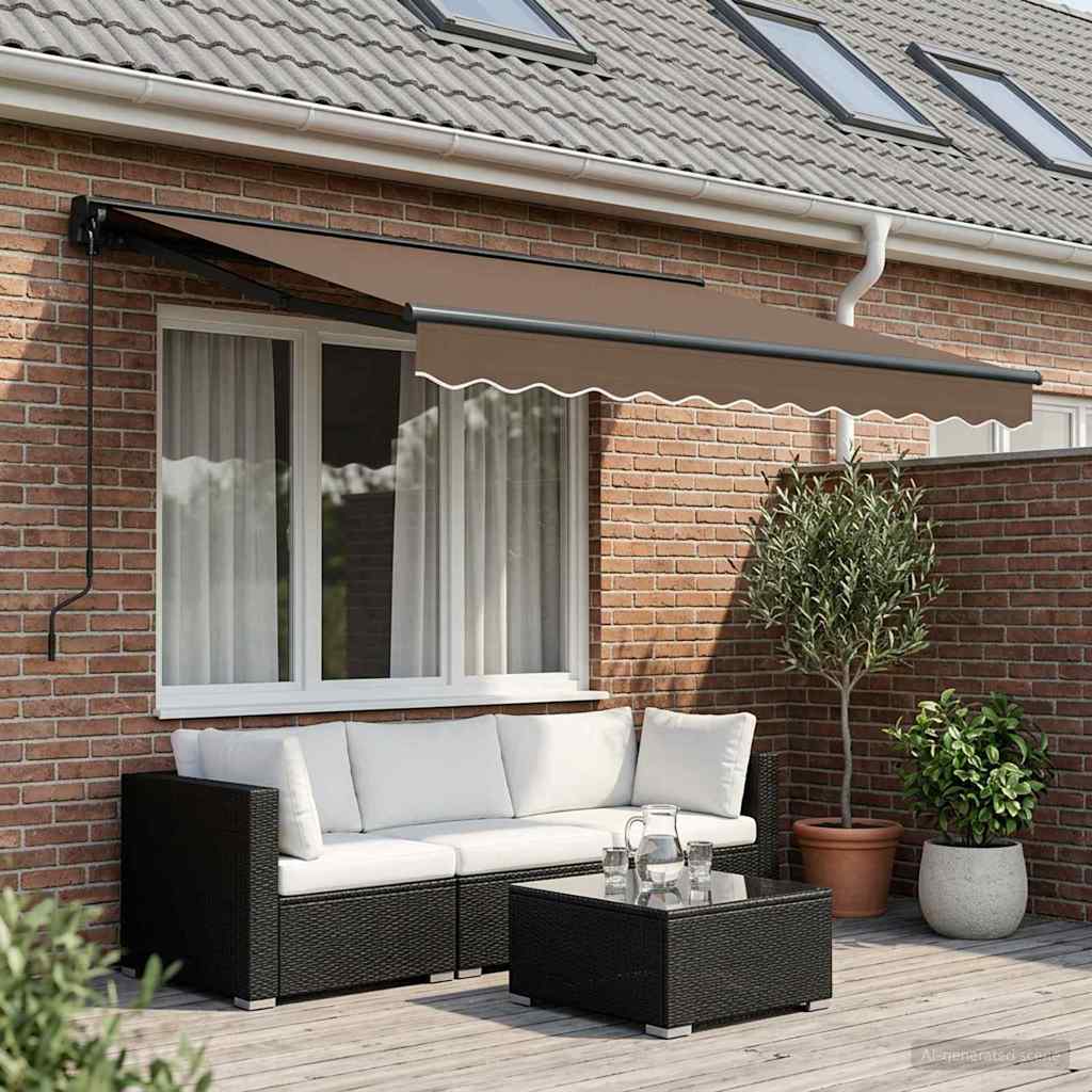 Handmatig uitschuifbare luifel Taupe 3 x 2 m