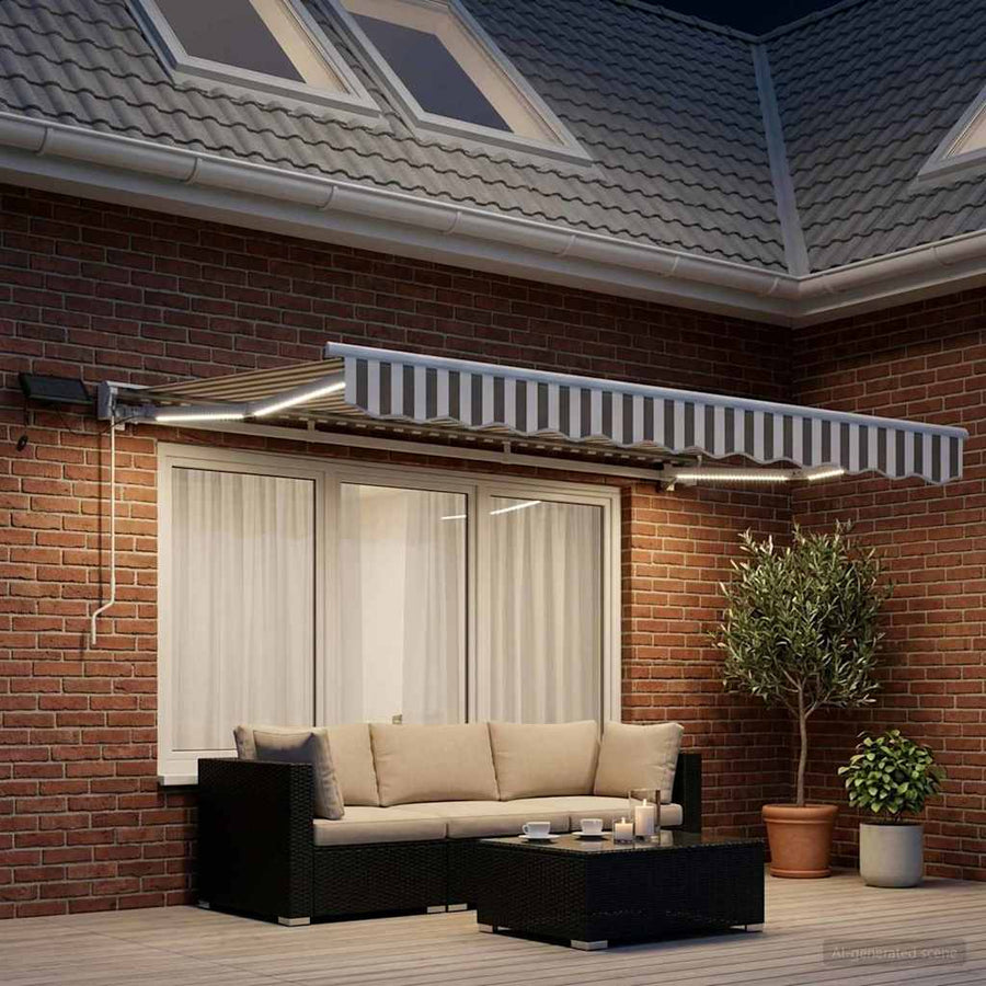 Handmatige Luifelhouder met LED's 3,5 x 2,5 m