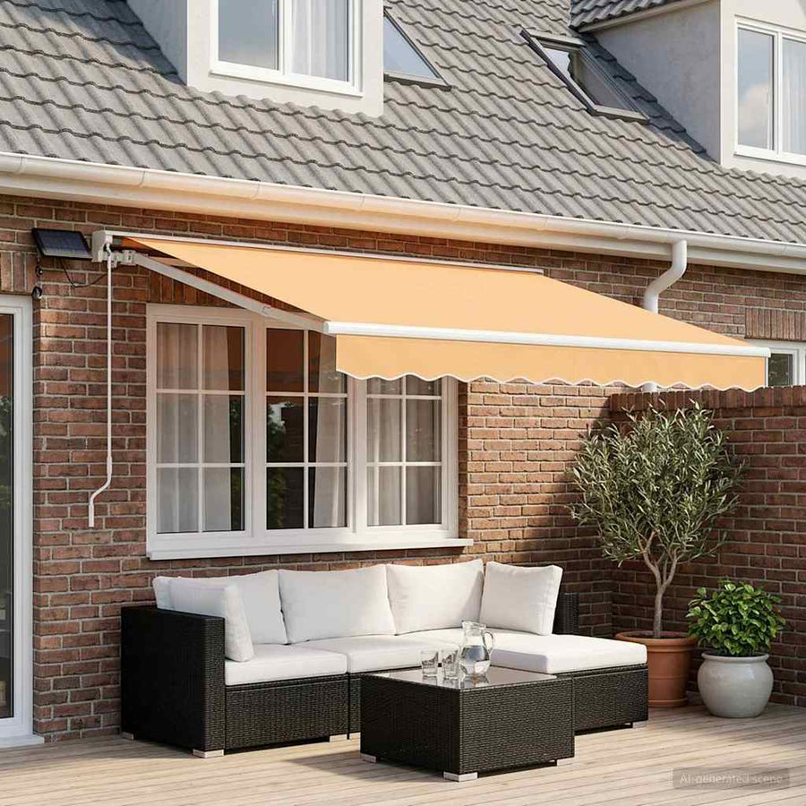 Handmatige Luifelhouder met LED's Zand 3 x 2,5 m