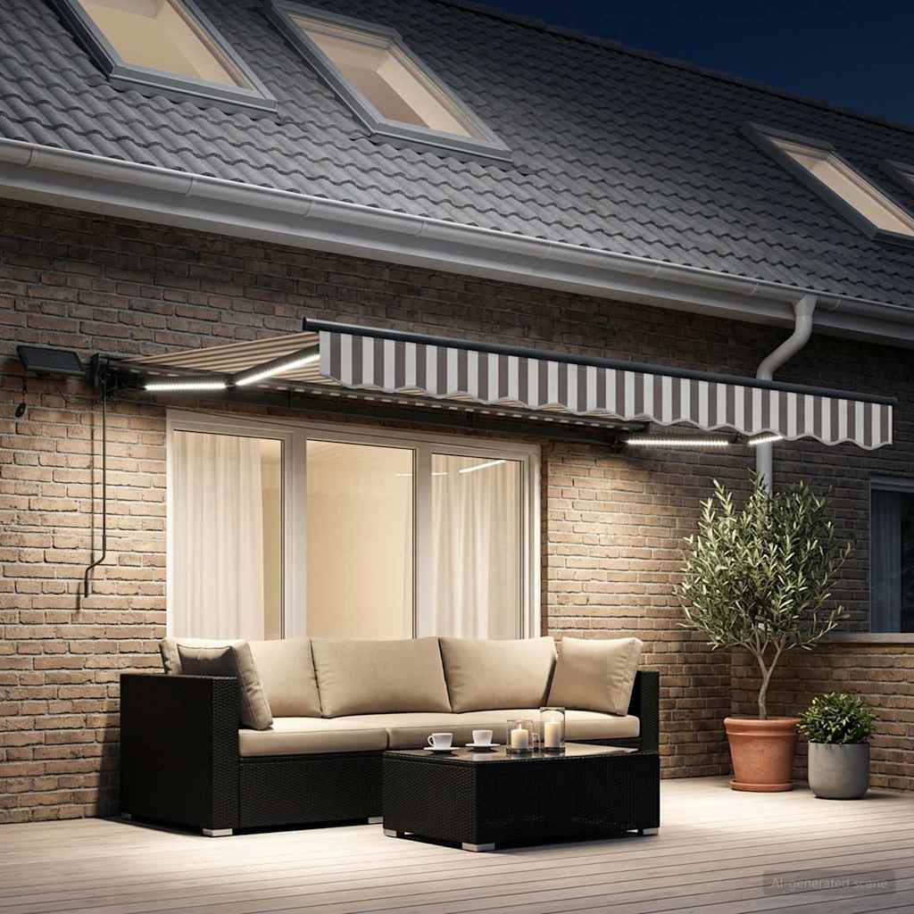 Handmatige Luifelhouder met LED's 3,5 x 2,5 m