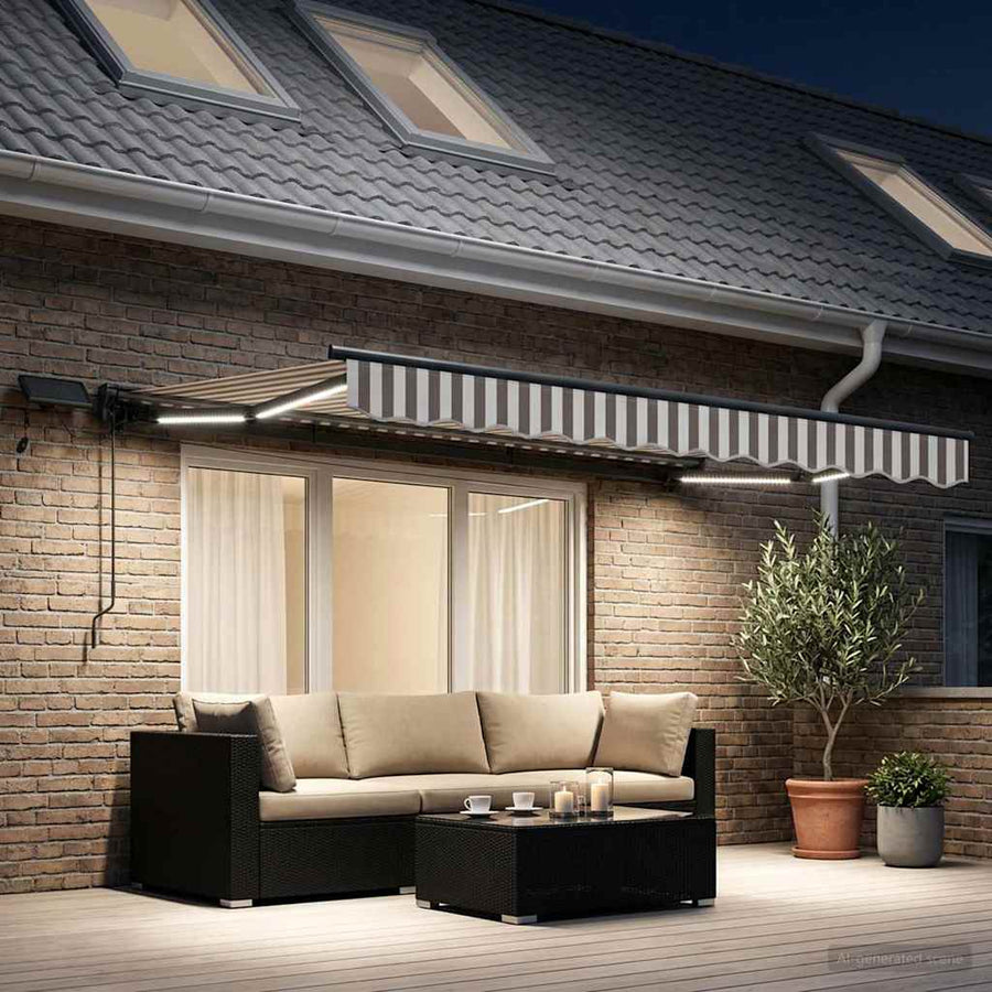 Handmatige Luifelhouder met LED's 3,5 x 2,5 m