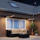 Luifel met LED's taupe 2,5 x 2 m
