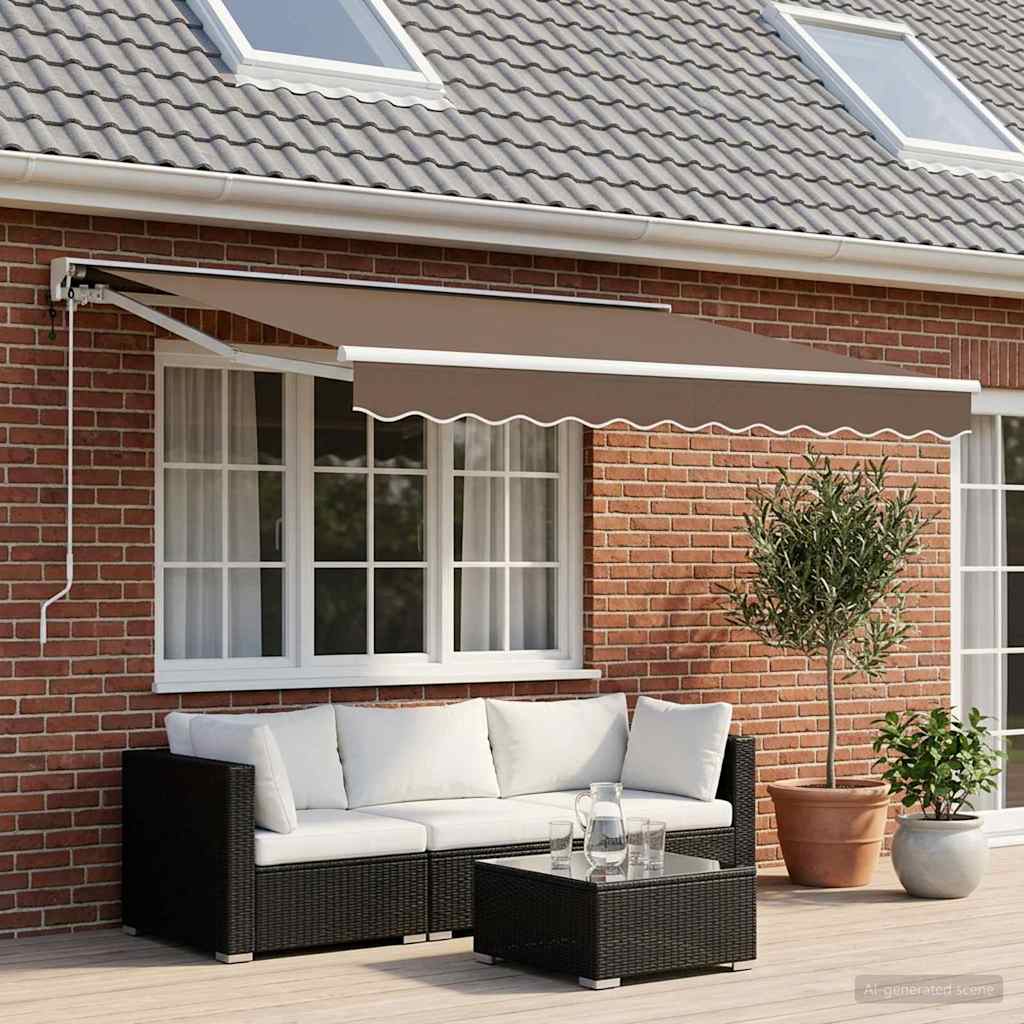 Uitschuifbare luifel Taupe 3 x 2 m Polyester en Aluminium