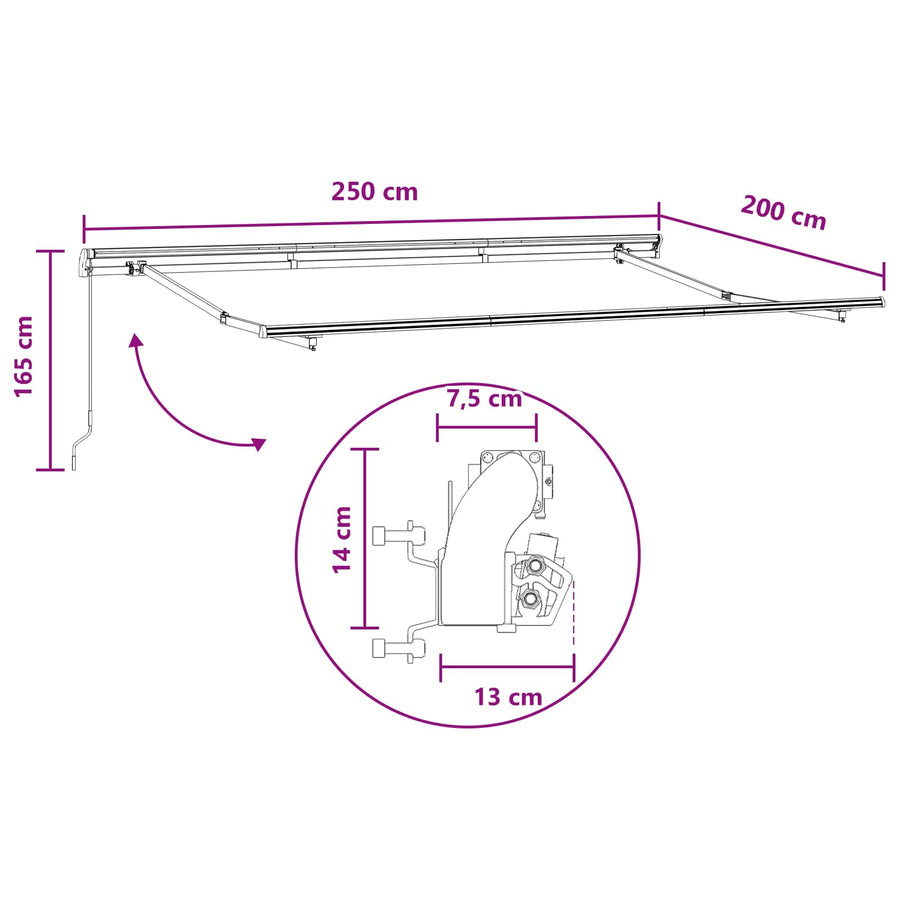 Inklapbaar Zonnescherm Zand 2,5 x 2 m Stof