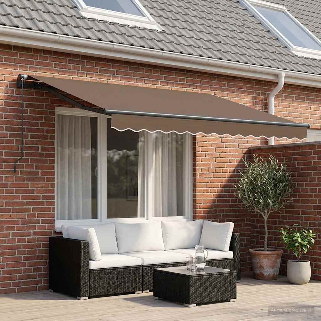 Inklapbaar Zonnescherm Taupe 3 x 2 m Stof