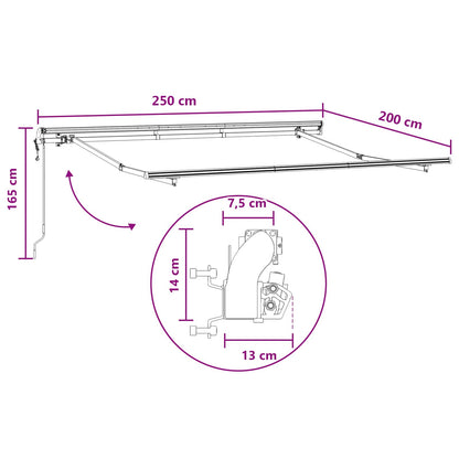 Inklapbaar Zonnescherm Zand 2,5 x 2 m Stof