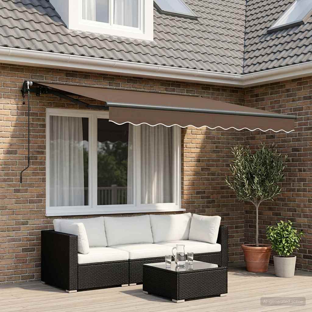 Inklapbaar Zonnescherm Taupe 3 x 2 m Stof