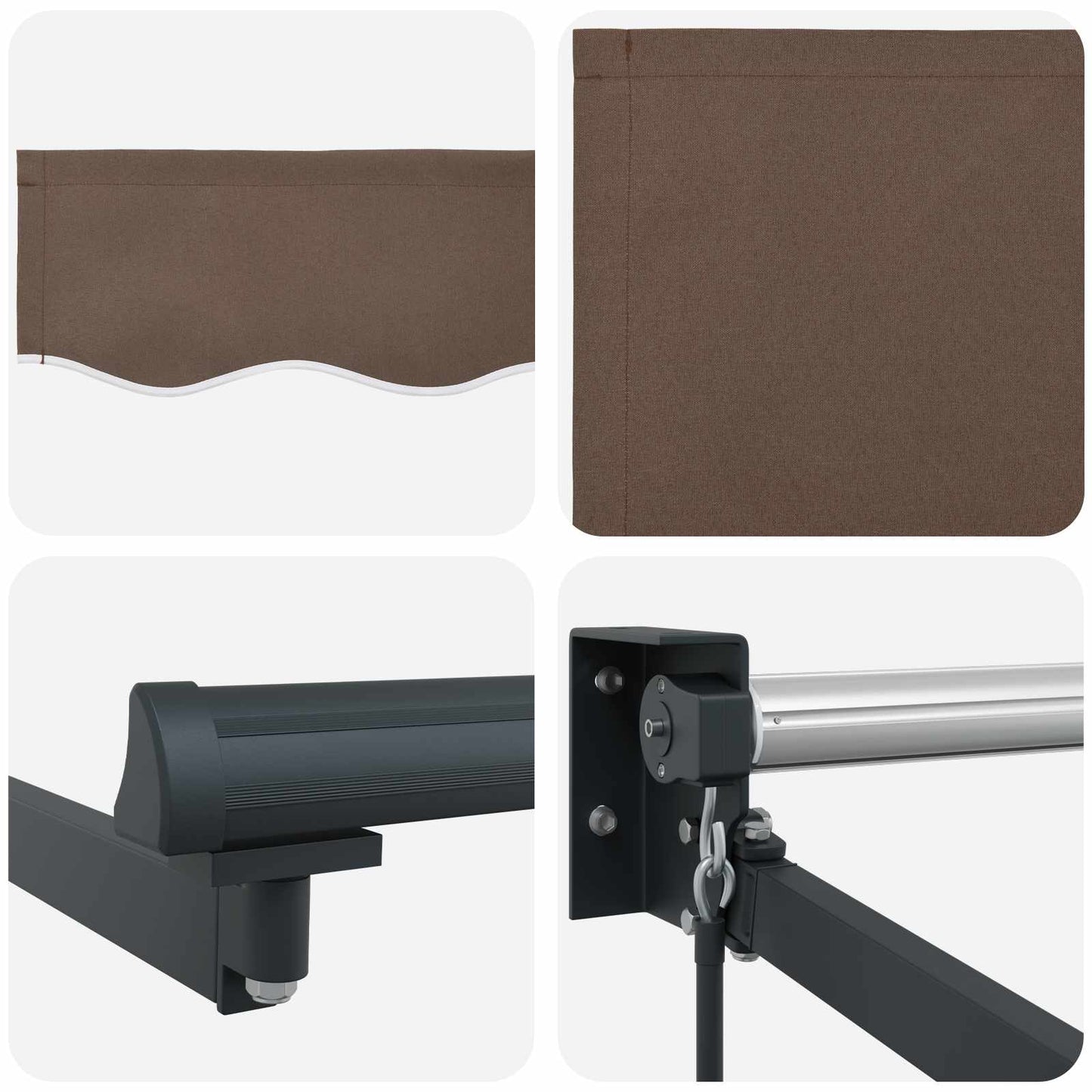 Uitschuifbare luifel Taupe 3 x 2 m 100% Polyester en Aluminium