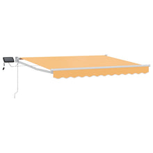 Handbediende luifel met LED's Zand 100% Polyester en Aluminium