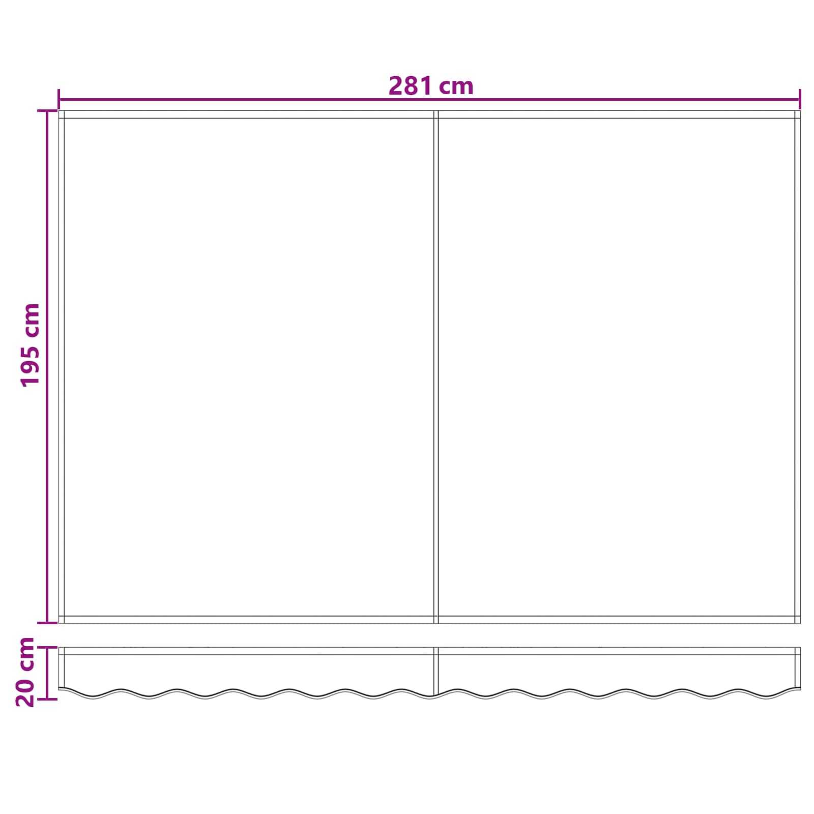 Handbediende luifel met LED's Taupe 100% Polyester en Aluminium