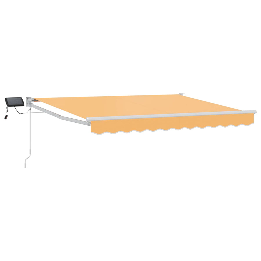 Handbediende luifel met LED's Zand 100% Polyester en Aluminium