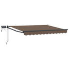 Uitschuifluifel 100% polyester aluminium taupe met LED
