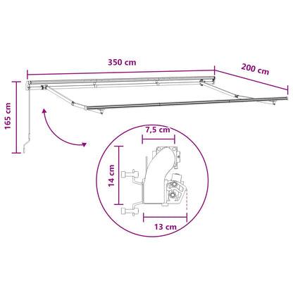 Inklapbaar Zonnescherm Zand 3,5 x 2 m Stof