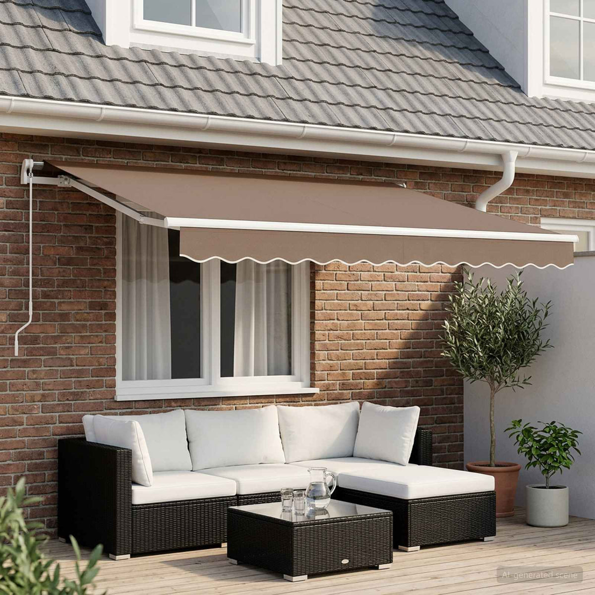Uitschuifbare luifel Taupe 3,5 x 2 m Stof
