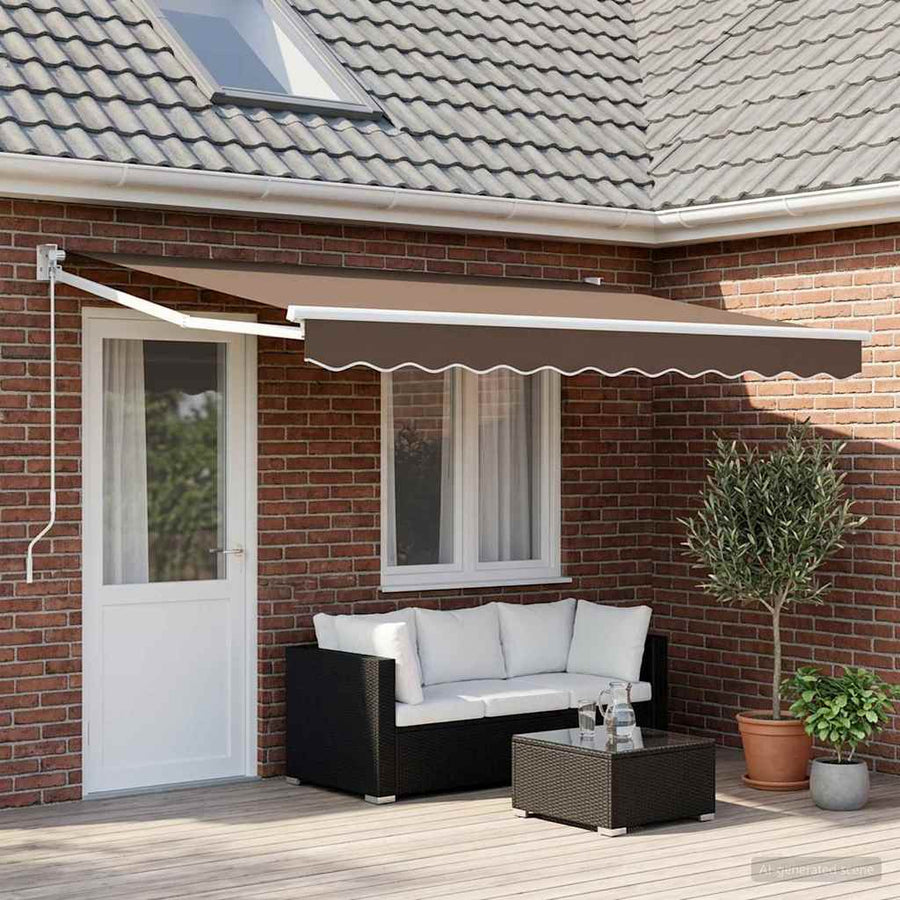 Uitschuifbare luifel Taupe 4 x 2 m 100% Polyester en Aluminium