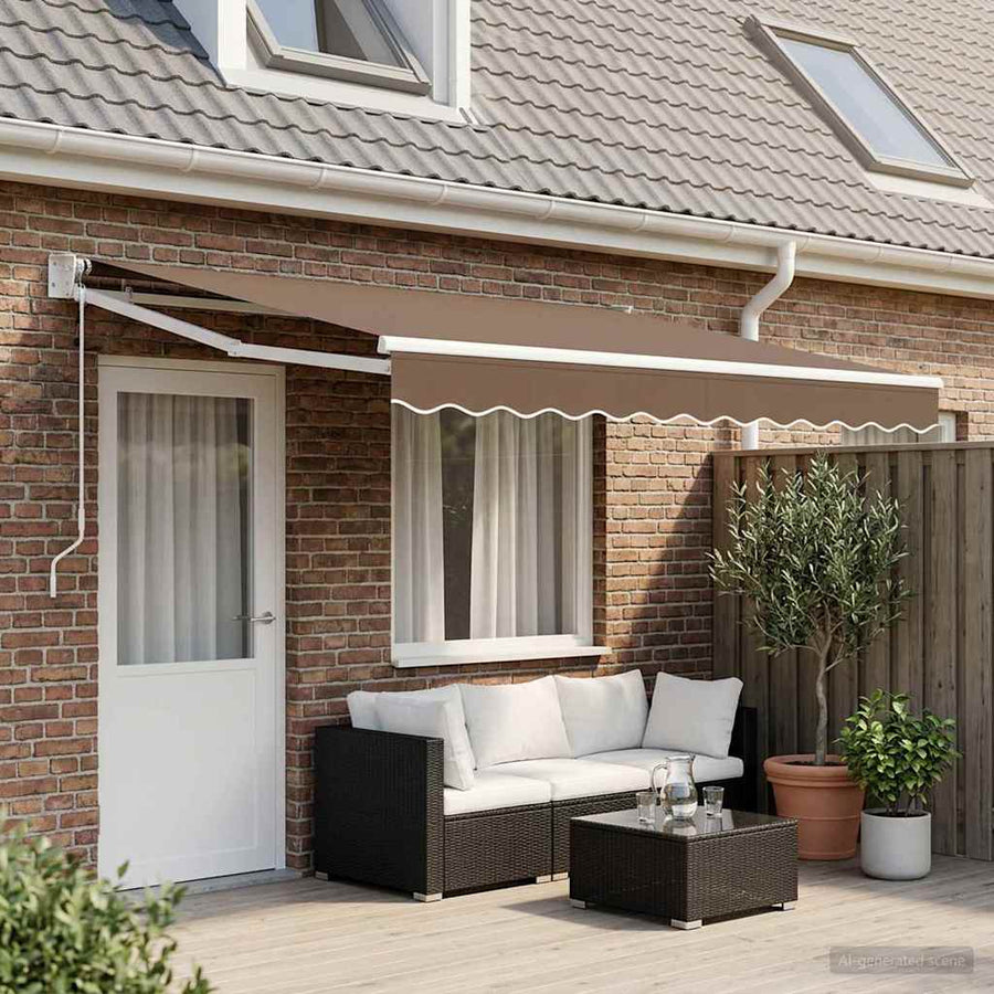 Markies Taupe 4 x 2 m Polyester en Metaal