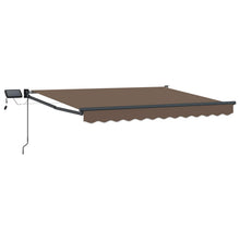 Handbediende luifel met LED's Taupe 100% Polyester en Aluminium