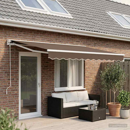 Handmatig uitschuifbare luifel Taupe 4,5 × 3,5 m