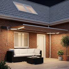 Handmatige Luifelhouder met LED's Zand 4,5 × 3,5 m