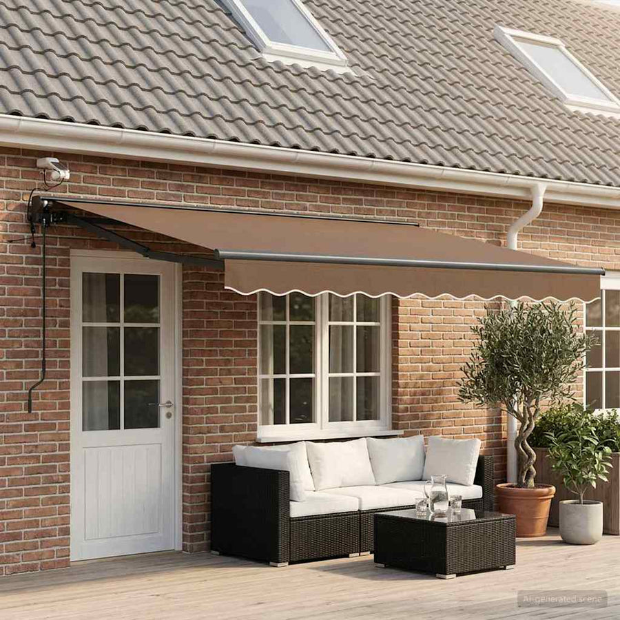 Elektrisch Uittrekbaar Zonnescherm Taupe 4 x 2 m