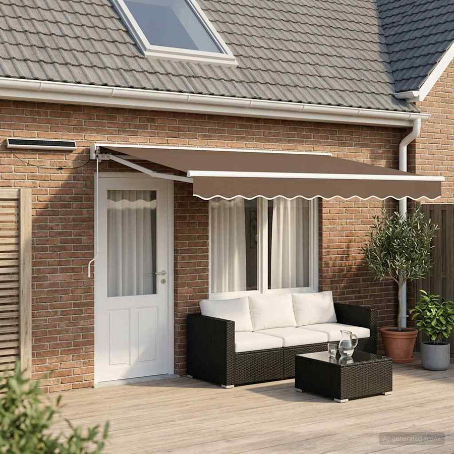 Elektrisch Uittrekbaar Zonnescherm Taupe 4 x 2 m