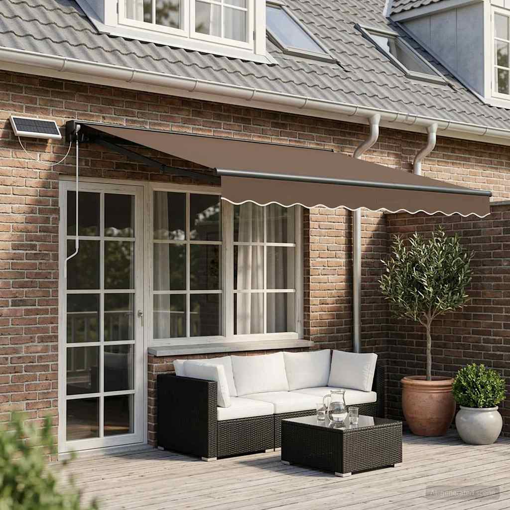Elektrisch Uittrekbaar Zonnescherm Taupe 4,5 × 3,5 m