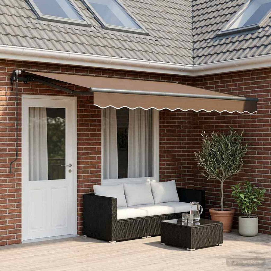 Inklapbaar Zonnescherm Taupe 4 x 2 m Stof