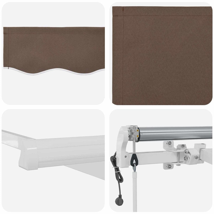 Uitschuifbare luifel Taupe 300 x 250 cm Stof en Aluminium