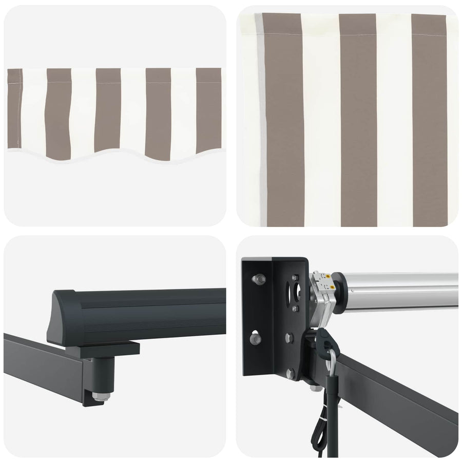 Markies Lichtgrijs en wit. 3 x 2,5 m Polyester en Metaal