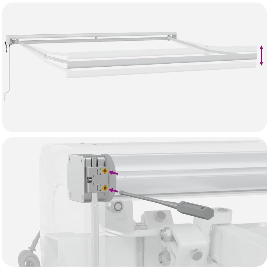 Uitschuifbare luifel Zand 300 x 250 cm Stof en Metaal