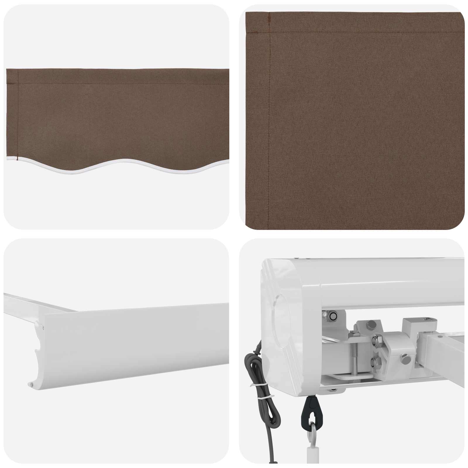Uitschuifbare luifel Taupe 300 x 250 cm Stof en Metaal