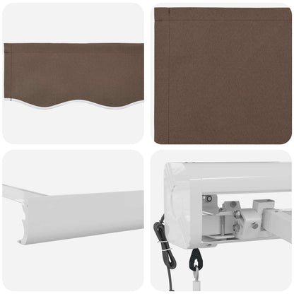 Uitschuifbare luifel Taupe 300 x 250 cm Stof en Metaal