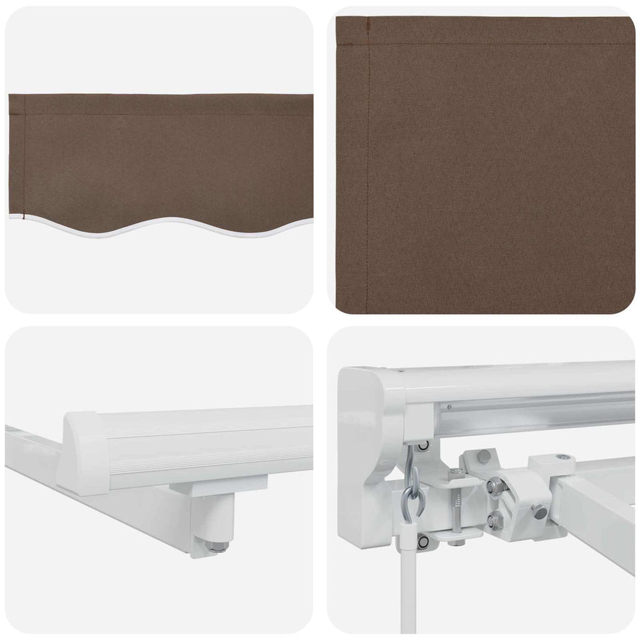 Handmatige Luifelhouder met LED's Taupe 3 x 2,5 m