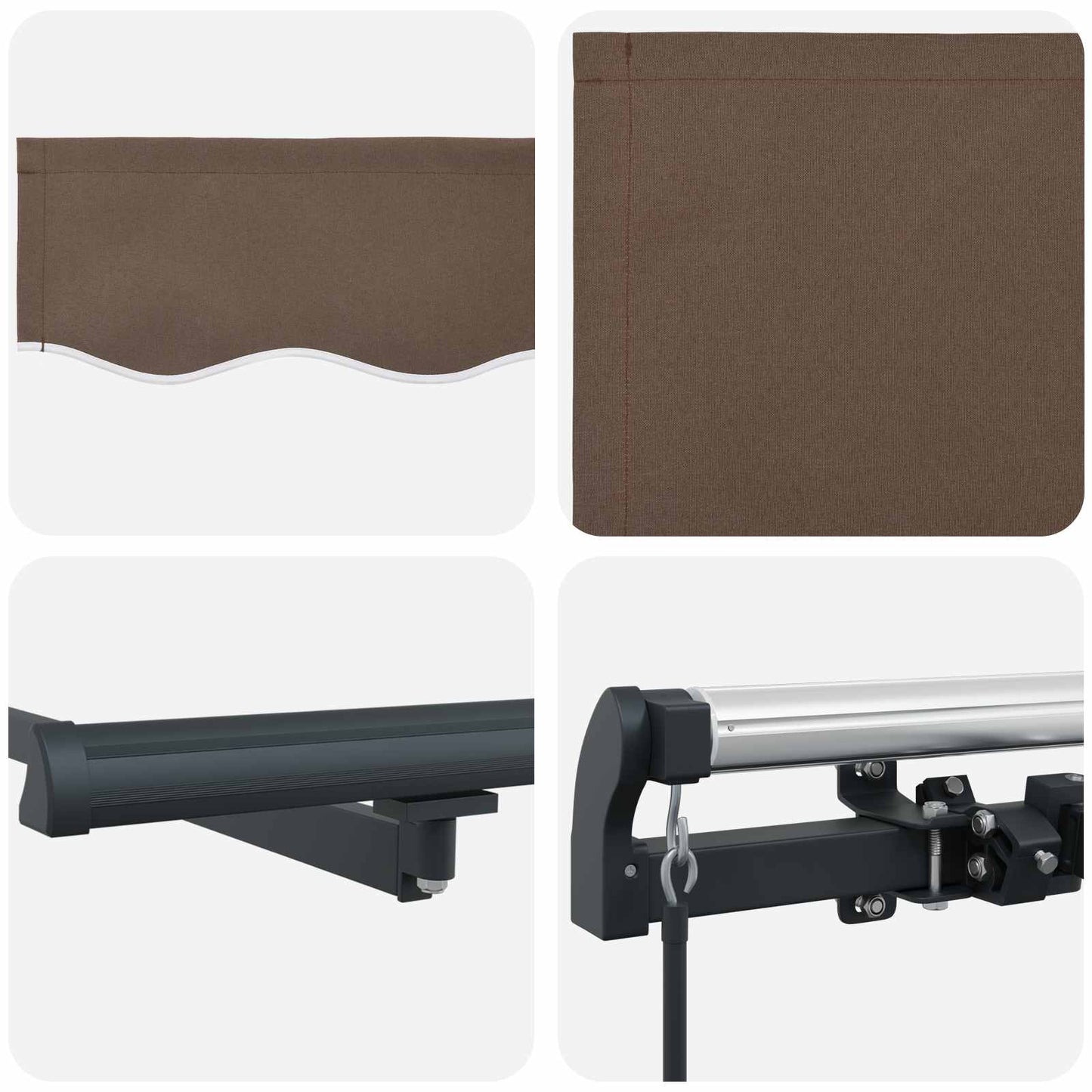 Uitschuifbare luifel Taupe 350 x 250 cm Stof en Aluminium