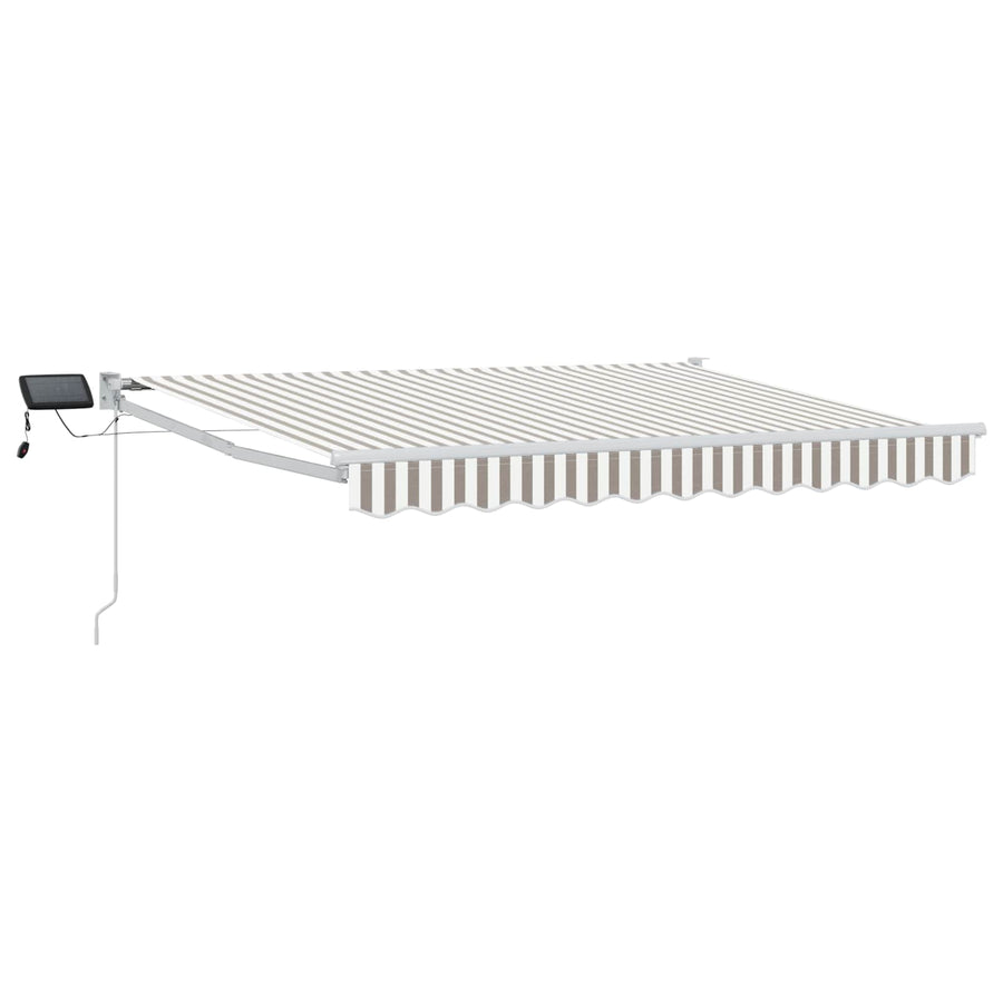 Handbediende luifel met LED's Lichtgrijs en wit.