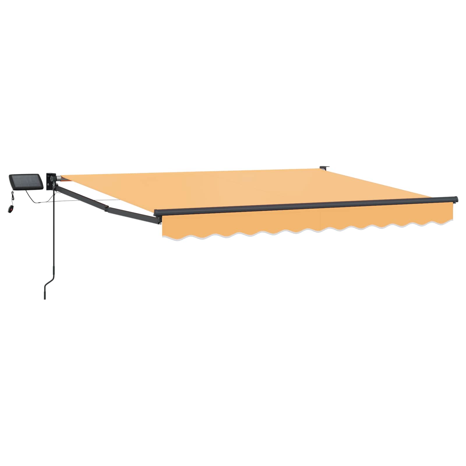 Handbediende luifel met LED's Zand 100% Polyester en Aluminium