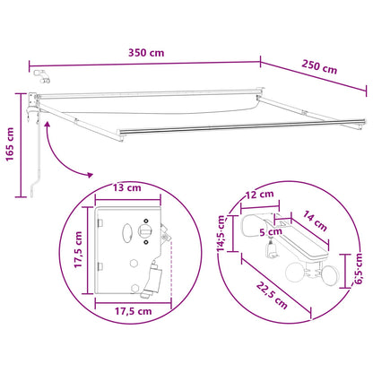Elektrisch Uittrekbaar Zonnescherm Taupe 3,5 x 2,5 m