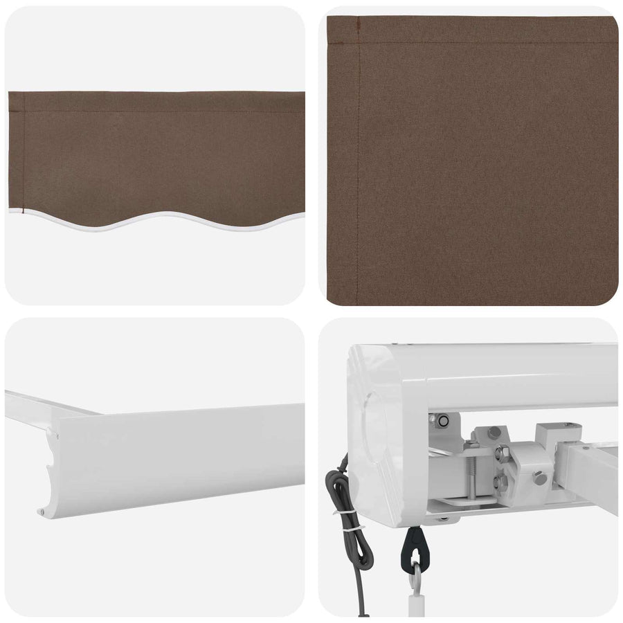 Uitschuifbare luifel Taupe 350 x 250 cm Stof en Metaal