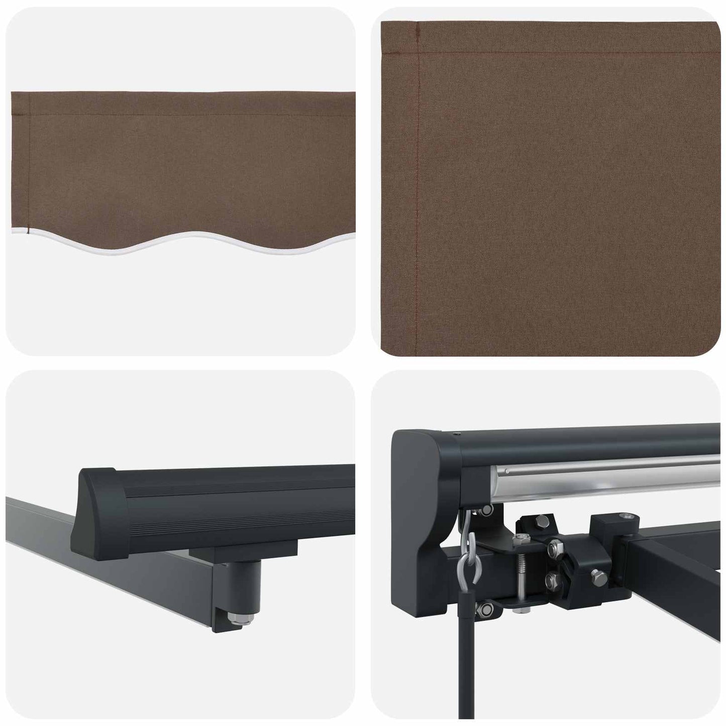 Uitschuifbare luifel Taupe 3,5 x 2,5 m Polyester en Aluminium