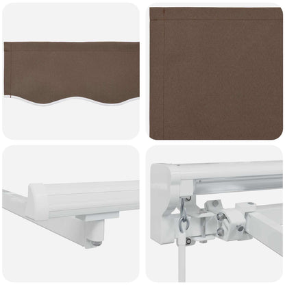 Handmatige Luifelhouder met LED's Taupe 3,5 x 2,5 m