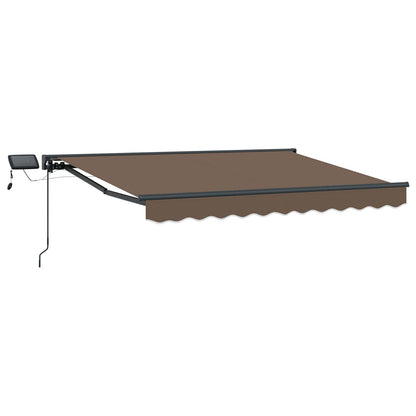 Handmatige Luifelhouder met LED's Taupe 3,5 x 2,5 m