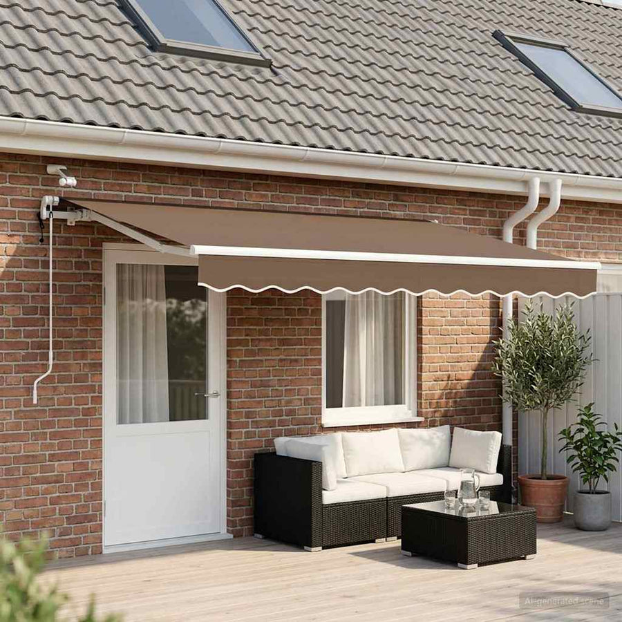 Luifeldoek Taupe 450 × 350 cm Polyester