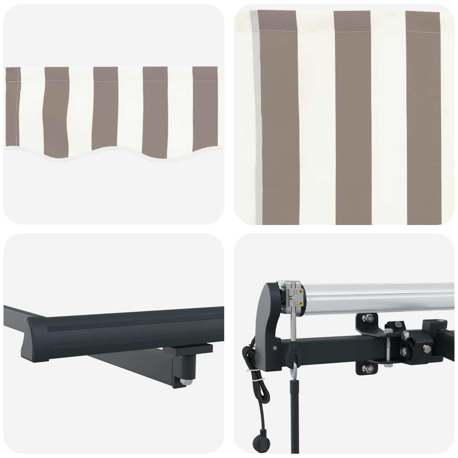 Luifeldoek Lichtgrijs en wit. 400 × 300 cm Polyester