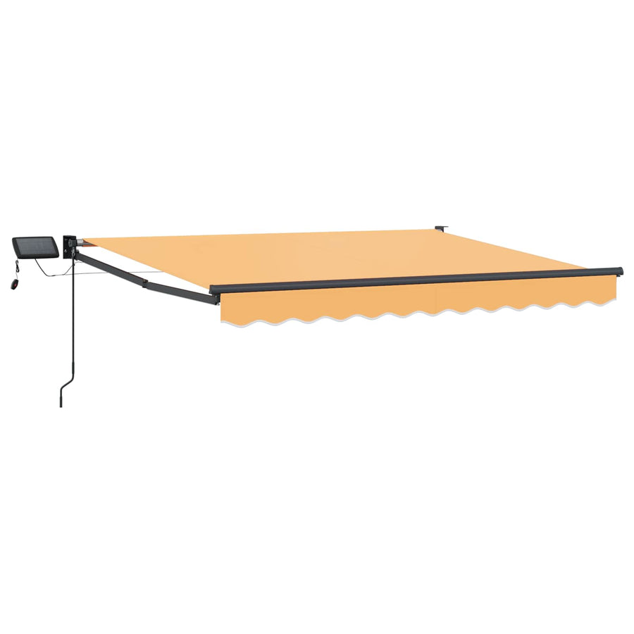 Handbediende luifel met LED's Zand 100% Polyester en Aluminium