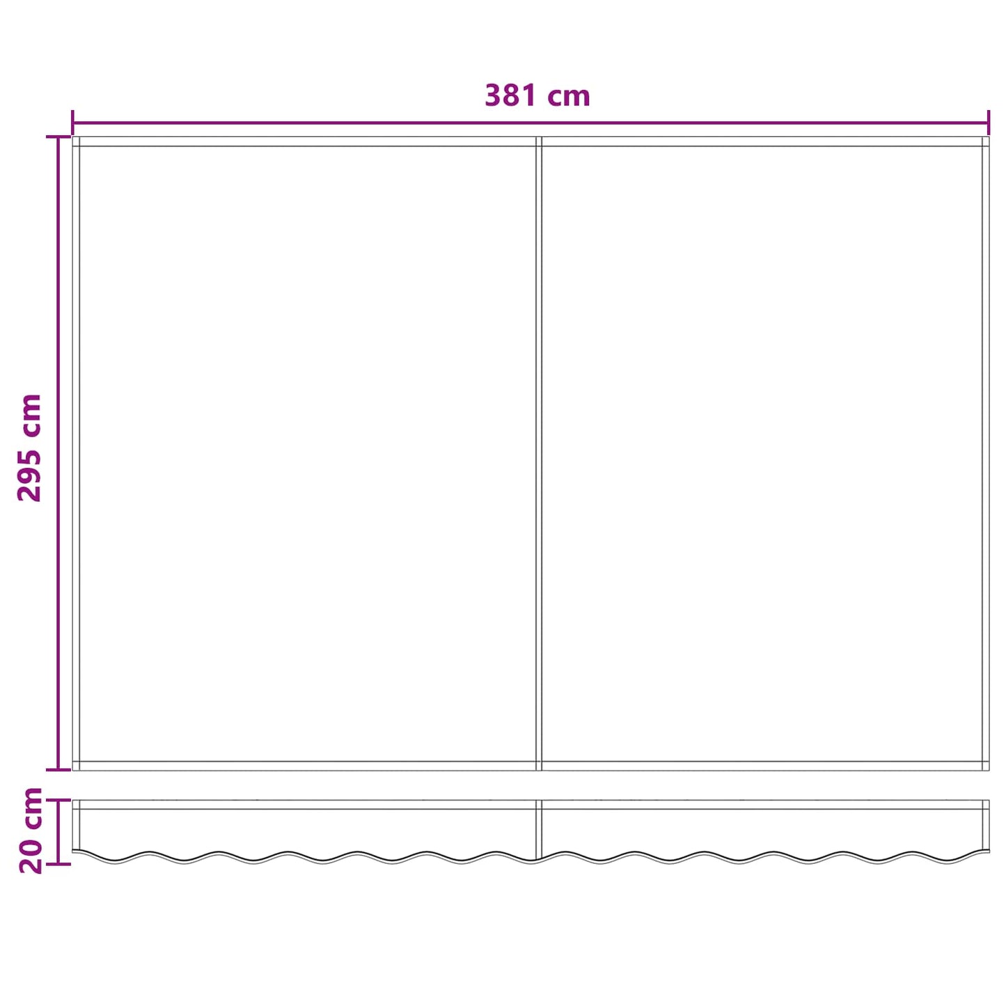 Uitschuifbare luifel Zand 4 × 3 m Polyester en Aluminium