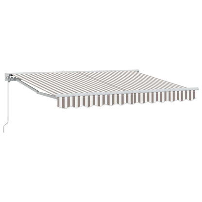Handmatig uitschuifbare luifel Lichtgrijs en wit. 4 × 3,5 m