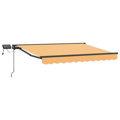 Handmatige Luifelhouder met LED's Zand 4 × 3,5 m
