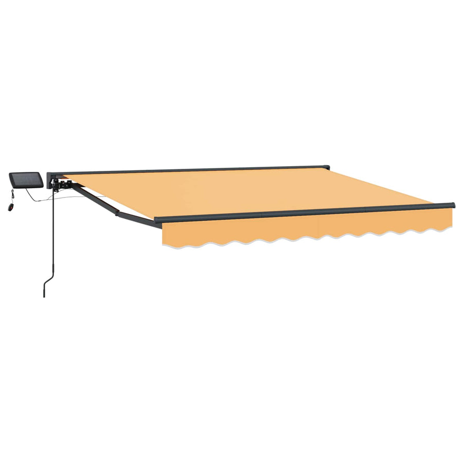 Handmatige Luifelhouder met LED's Zand 4 × 3,5 m