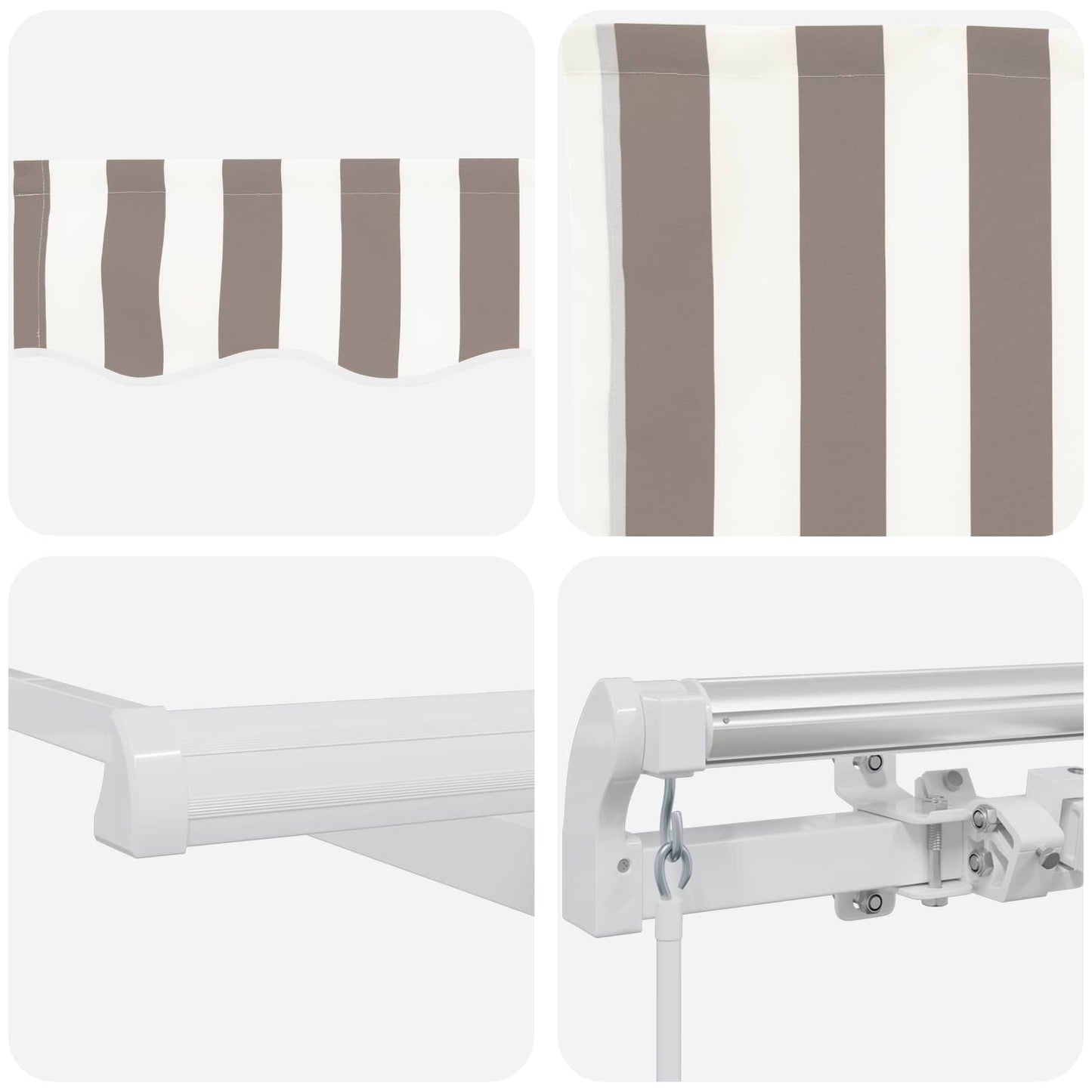 Uitschuifbare luifel Lichtgrijs en wit. 4,5 × 3 m
